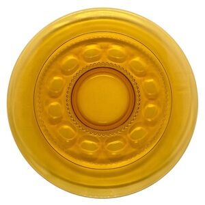 Vintage INDIANA GLASS Kings Crown Amber Thumbprint Dinner Plate